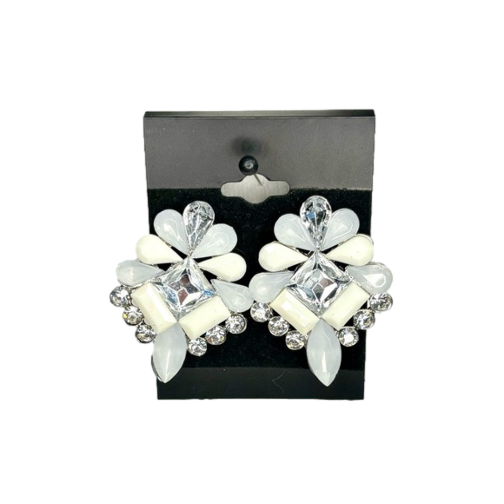 Women's NEW White and Clear Crystal Fashion Earrings